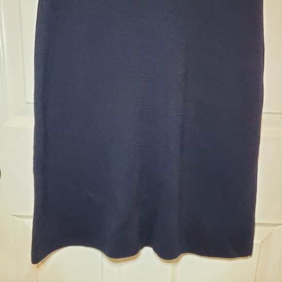 Talbots Navy Mixed Media Textured Sweater Dress Size SP - Picture 4 of 9